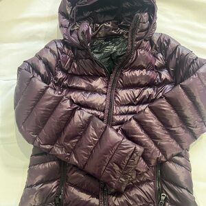 Calvin Klein Dark Purple and Black Puffer Jacket